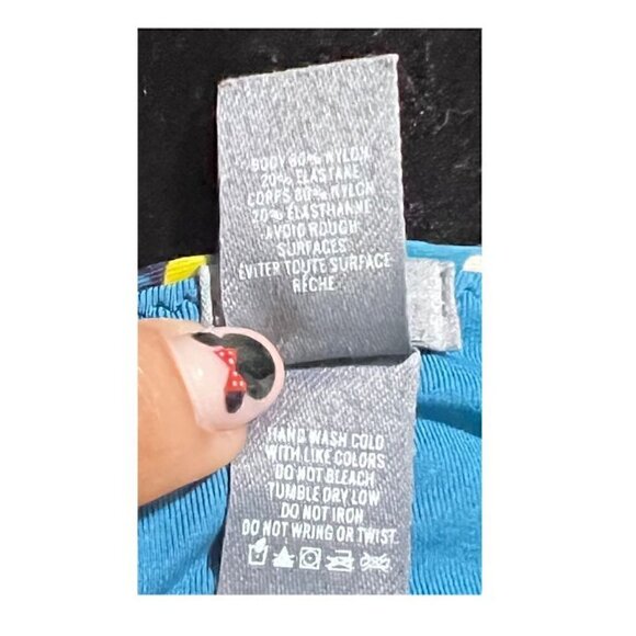 Aerie Blue Teal Floral Print Cut Out One Piece Swimsuit (Womens XL) - Picture 7 of 9